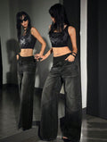 Amazon tiktok pinduoduo foreign trade cross-border fashion gray gradient tall drape wide leg pants
