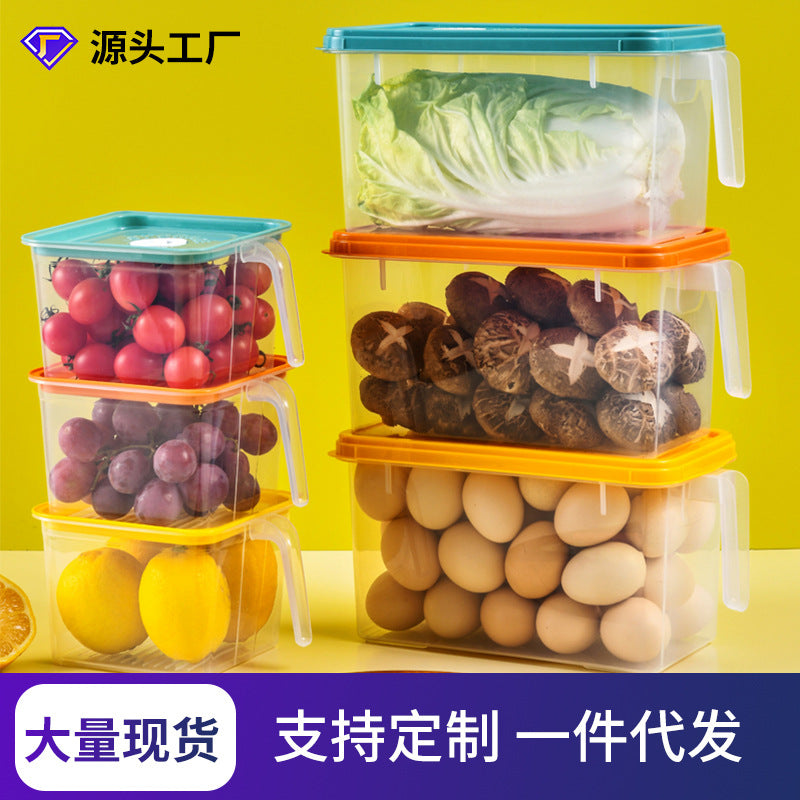 Plastic storage box, food grade fresh-keeping box, vegetables, fruits and eggs, new Chinese-style miscellaneous grain box, sub-packaging and finishing artifact