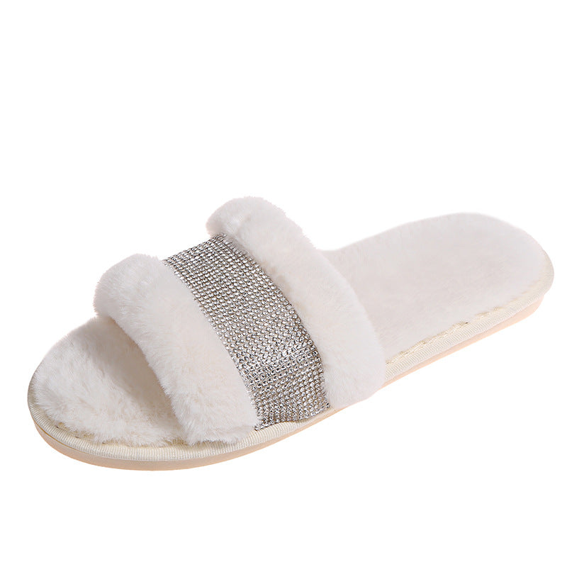Slippers 2024 new plush slippers women's korean style casual home fuzzy slippers factory direct cross-border cotton slippers