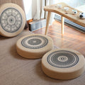 Futon pouf, tatami floor, bay window, retro coffee table, pouf, living room floor cushion, hemp rope meditation stool