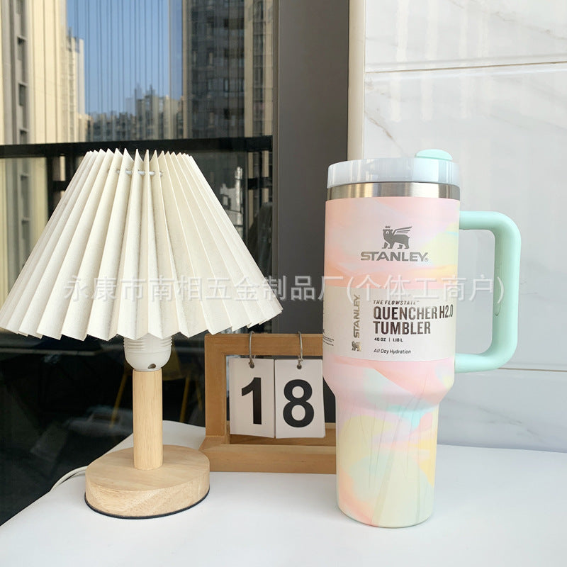 export stanley thermos cup 304 stainless steel straw cup portable outdoor car sports cup