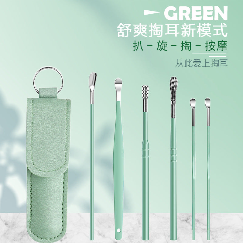 Stainless steel ear scoop set, ear picking and ear picking, wholesale ear scoop, ear scoop, ear picking tool set
