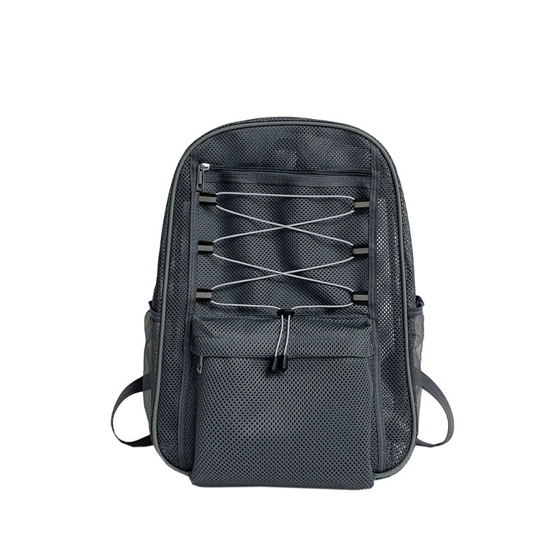 Cross-border new transparent mesh backpack, junior high school student schoolbag, high value casual backpack, same for men and women