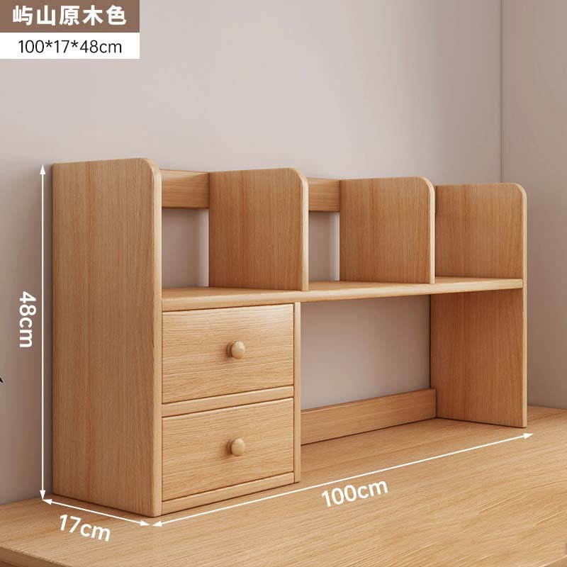 Solid wood core desktop bookshelf dormitory desktop storage office station storage simple corner multi-layer telescopic bookcase
