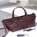 Cowhide bag for women 2024fall and winternew arrivalretrowork clothing one-shoulder cross-body women's bag vegetable basket bag genuine leather satchel bag