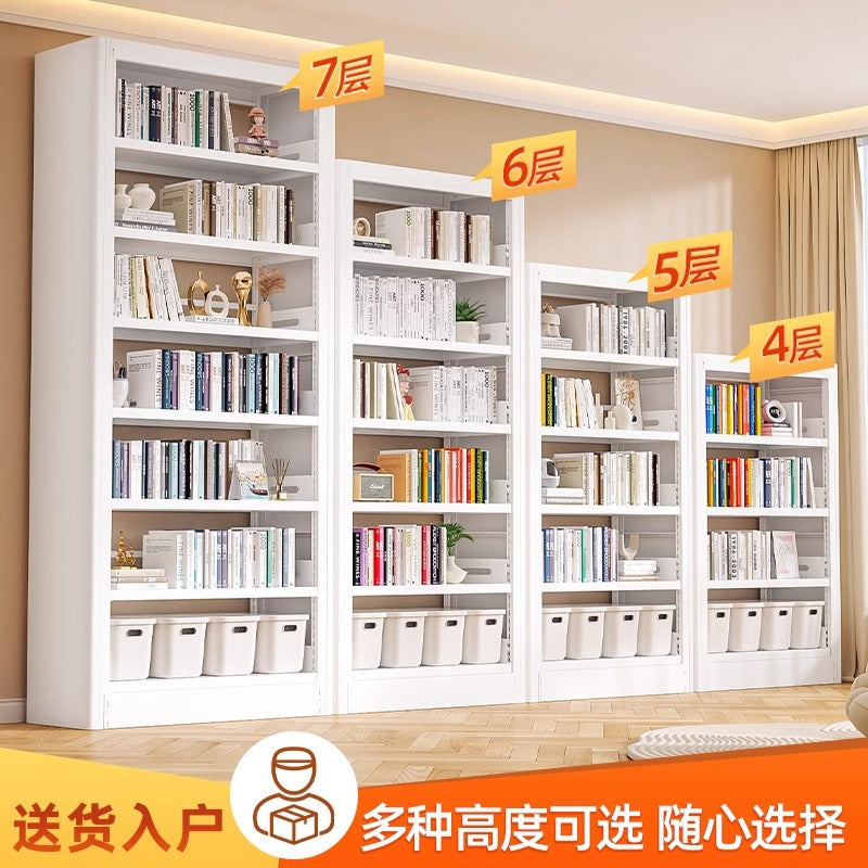 Steel library bookshelf - freestanding wall-mounted bookcase for home, kids' room, living room - picture book shelf - simple iron art storage