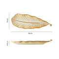 Vintage leaf ceramic creative long plate - sushi plate, western food & pastry plate, fruit & breakfast plate, exquisite dessert plate