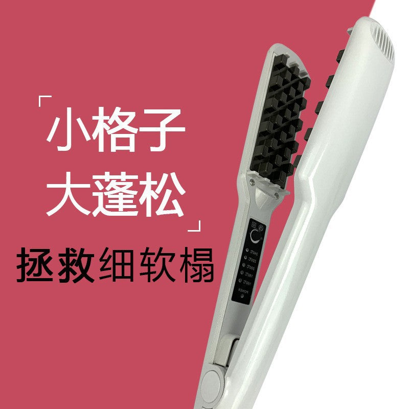 corn silk plaid curling iron negative ion hair root fluffy curling iron straight dual-purpose splint hair iron direct sales