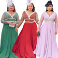 Fashion cross-border export  dress african plus size women's clothing autumnew arrival lace patchwork sequined long skirt