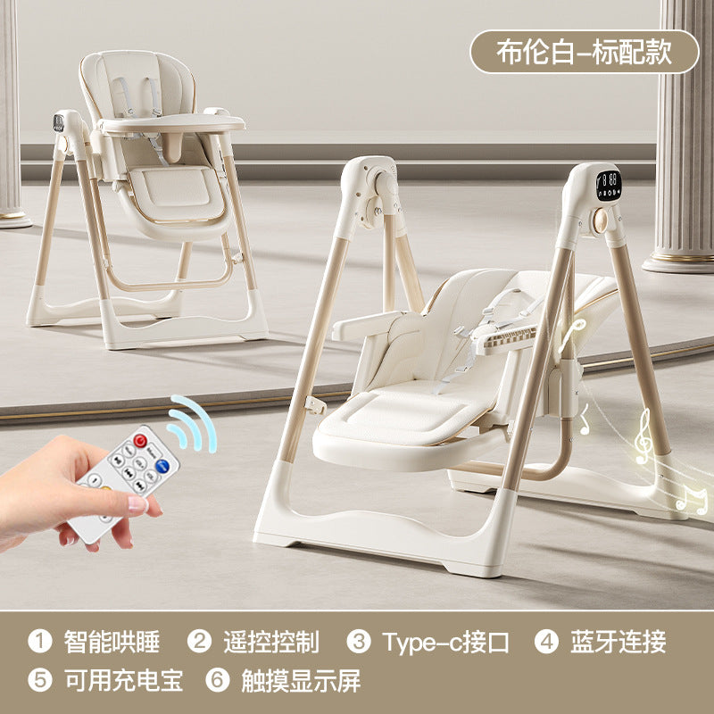 Baby Dining Chair Electric Sleeping Rocking Chair 2-in-1 Baby Dining Table and Chair Household Multifunctional Newborn Rocking Chair