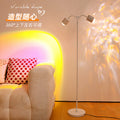 New double-headed heart-shaped sunset ripple ambient light - perfect for live streaming and photography, sunset red water ripple floor lamp