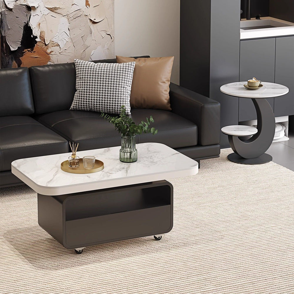 Rock slab coffee table rectangular italian normcoreaccessible luxury coffee table small apartment coffee table living room for home coffee table small apartment