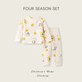 Baby clothes soft fleece cotton spring/autumn style high-waisted belly protection pajamas autumn/winter base layer warm clothes two-piece set