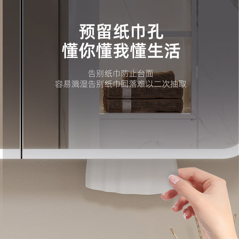Space aluminum bathroom mirror arc right angle smart bathroom mirror toilet storage bathroom mirror cabinet defogging smart mirror