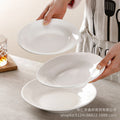 Pure white ceramic plate for home hotel western food steak plate deep plate flat plate commercial round dish plate microwave oven applicable
