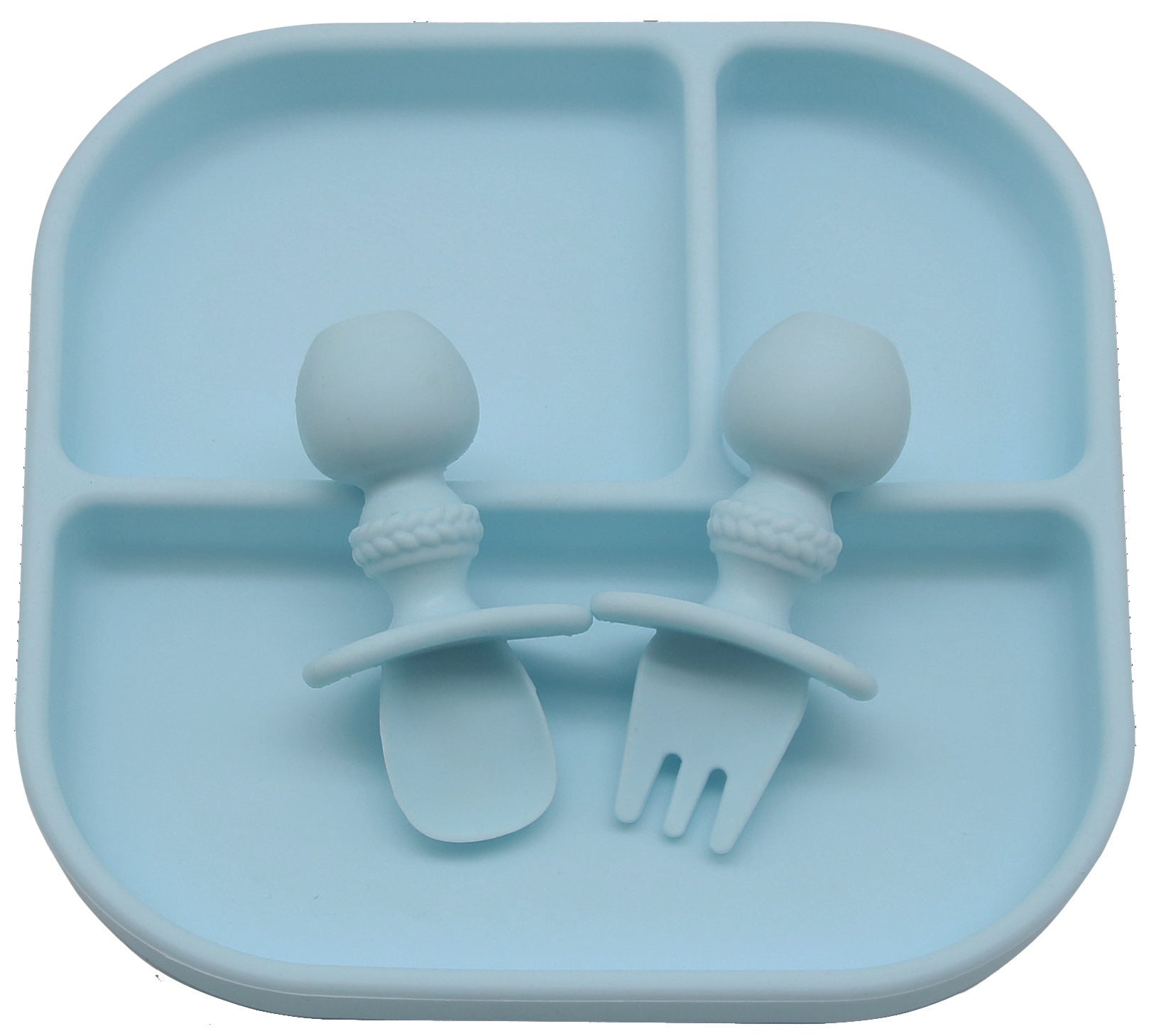 Cross-border hot-selling silicone tableware set Children's cartoon dinner plate Water cup silicone spoon 5-piece tableware set Wholesale