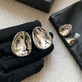 Stylish gold and silver unique exaggerated large metal earrings for women 2026new arrival popular classy sense accessible luxury earrings earrings