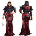 supply of african export women's clothing sequinembroider long skirt silm mermaid dress evening dress performance costume