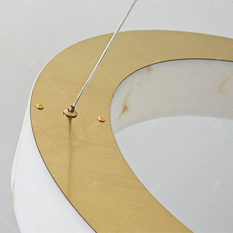 Spanish imitation marble main living room chandelier accessible luxury designer house ring-shaped elegant high-end model room circle