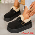 Wholesale women's plus size chunky sole snow boots -  winter new arrival, fleece-lined, extra thick, warm, furry trim cotton boots