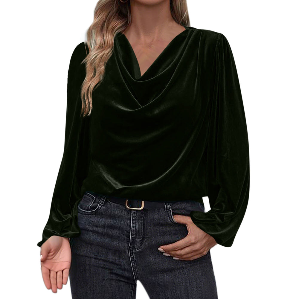 autumn/winter new arrivals: cross-border women's fashion - european & american style korean fleece turtleneck long sleeve top for women