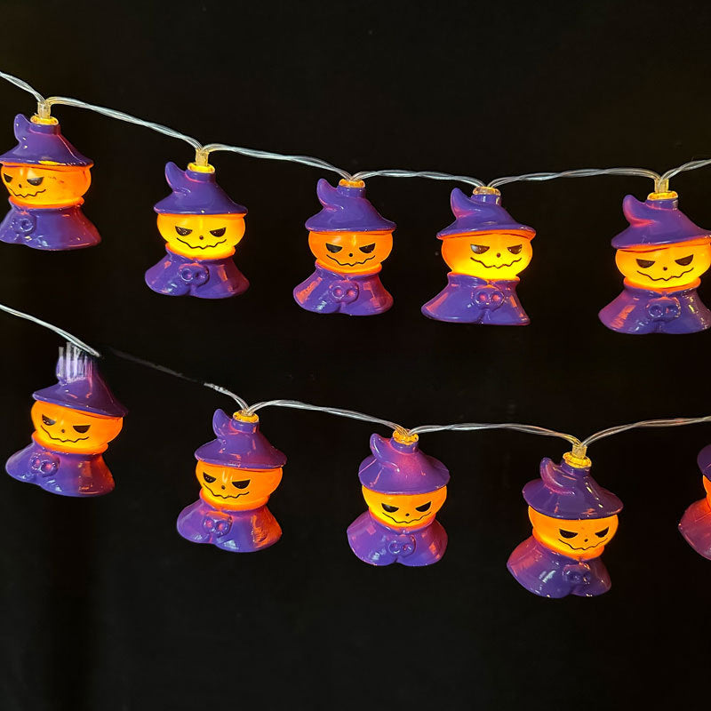 New Halloween light string skull ghost horror decorative lights ghost festival atmosphere small lights battery box pumpkin lights