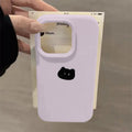 Cute minimalist little black cat head suitable for iphone 17 mobile phone case fresh and gentle style apple 18 protective cover 13