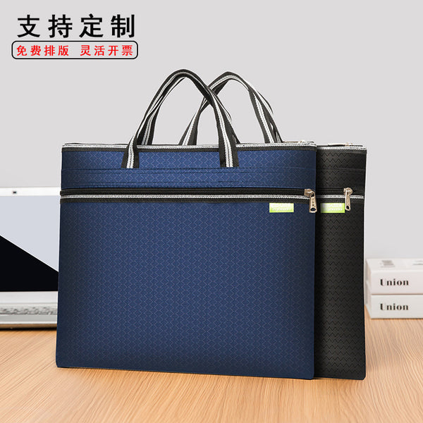 Yiyunchen Portable Document Bag Zipper Document Bag Oxford Cloth Briefcase Information Business Office Meeting Bag 611