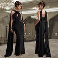C7278 cross-border   fashion women's casual elegant long dress with ribbon detail - solid color