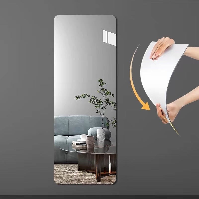 Acrylic mirror - high-definition self-adhesive soft mirror - wall-mounted, non-deforming, punch-free, full-length dressing mirror for bedroom/home use