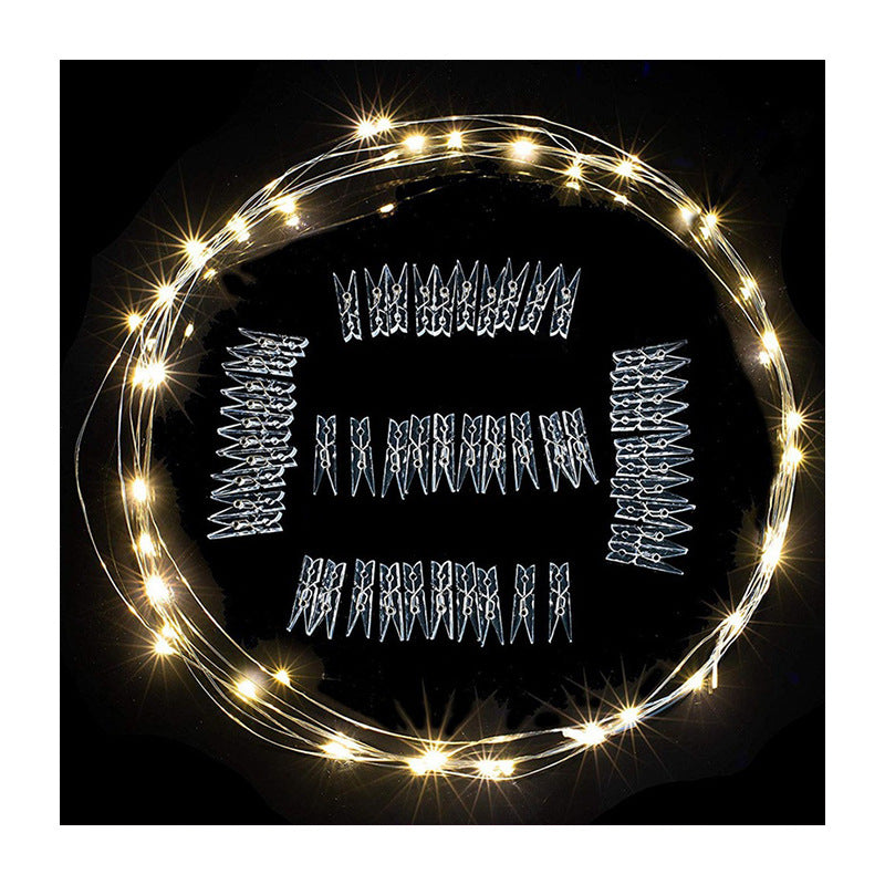 Battery box copper wire clip light string gypsy Internet celebrity photo wall decorative light dormitory room photo usb