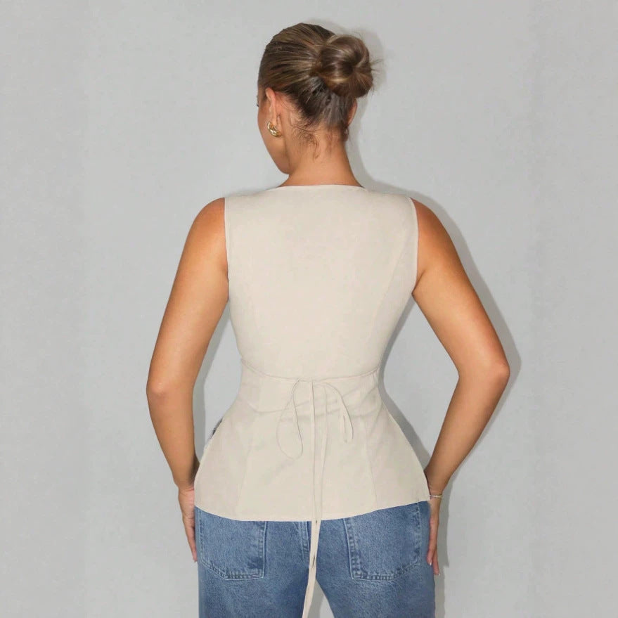 fashion summer slimming versatile v-neck casual sexy slim-fit tank top