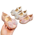 Girls' princess shoes, kids' leather shoes,  spring collection, girls' pearl crystal shoes, soft sole little girl's single shoes, flat shoes