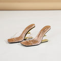 Aliexpress export fashion classy high heel women's shoes thick heel 9.5cm slippers in stock 2025 new arrival super high heel