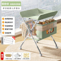 Upgraded and enhanced model [four-pole keel + storage rack + clothes drying pole + double-layer storage basket + universal silent wheel + multi-level adjustment + three-piece gift set] green