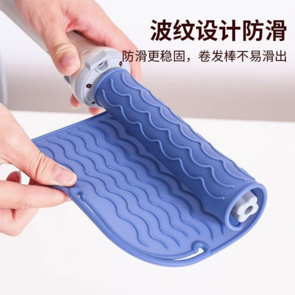 Curling iron, hair straightener, perm rod, silicone thermal insulation pad, electric curling rod, large curling perm, storage, non-slip silicone pad.
