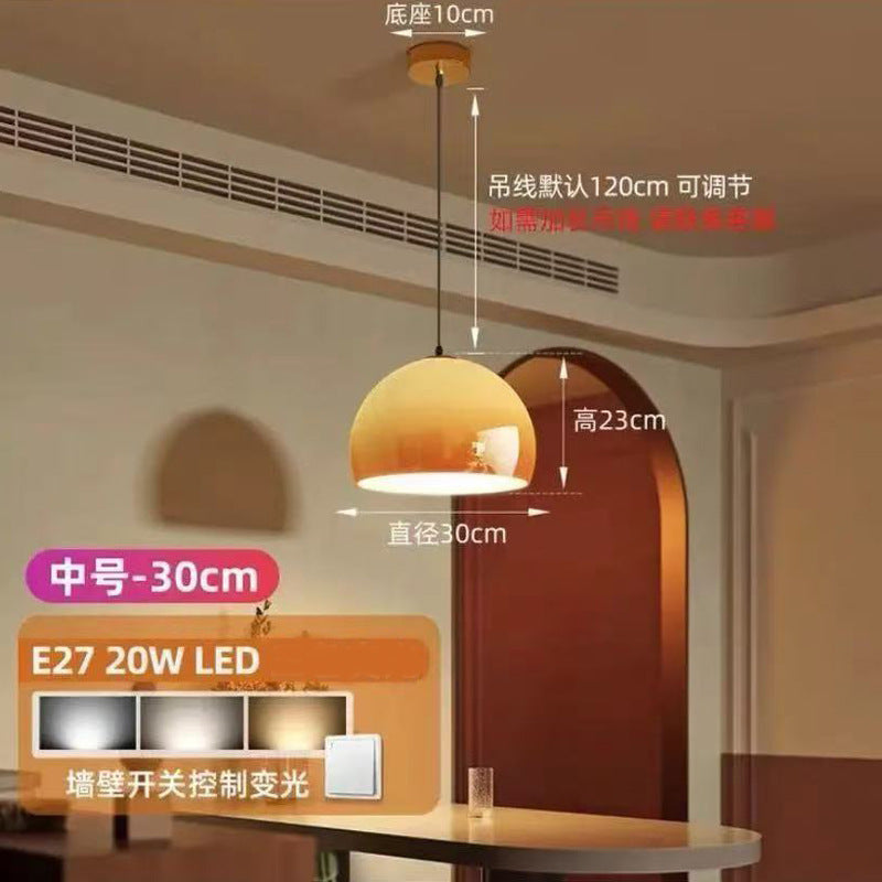 Used japanese retro pendant light - single glass dining table lamp for restaurant, bar, or artistic lighting - high-end style