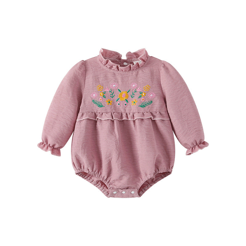Baby clothes  spring/autumn cotton class a baby romper long sleeve triangle bodysuit korean style newborn outfit