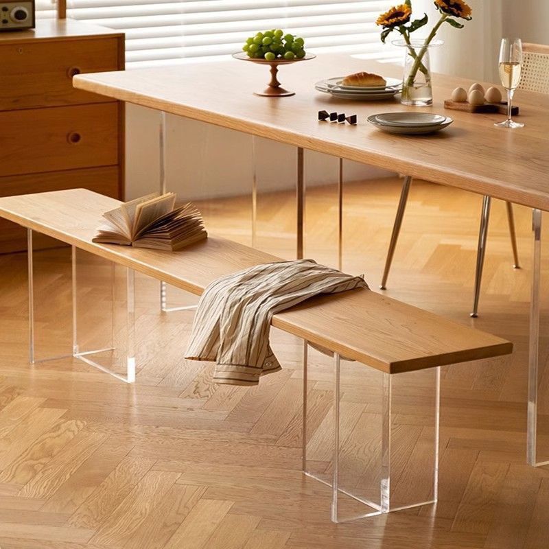 Acrylic suspended bench solid wood shoe changing stool door for home small apartment entrance shoe stool cloakroom stool
