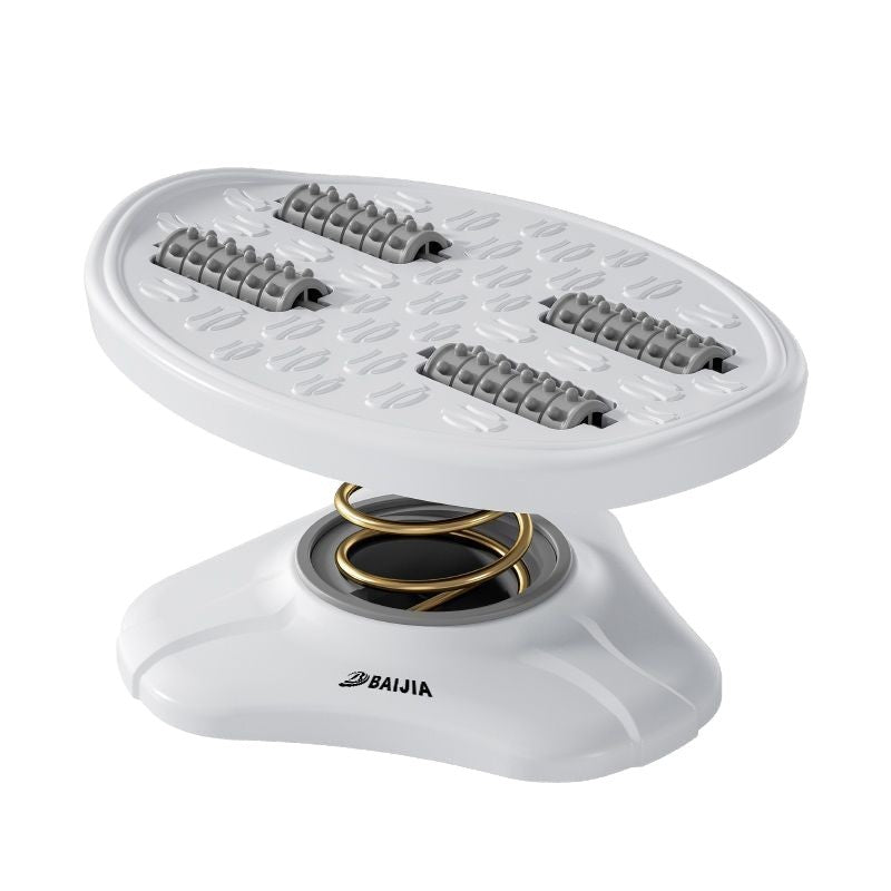 Office footrest - leg relaxer & anti-tick tock solution - spring-loaded foot pedal with foot massage pad