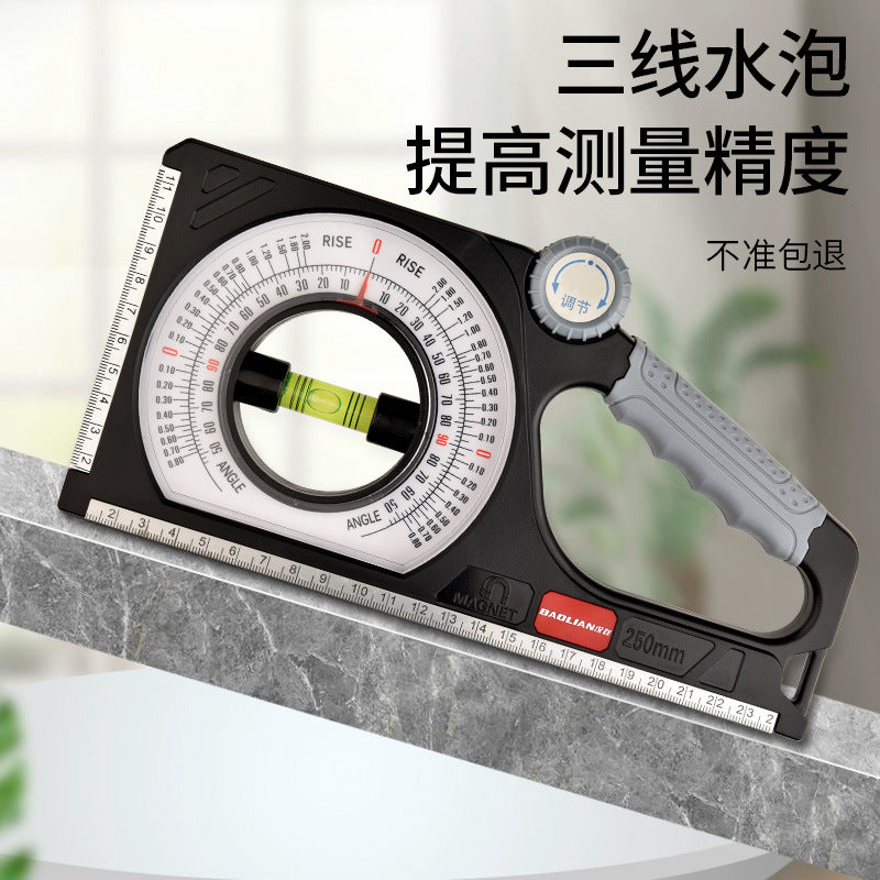 Magnetic multifunctional slope meter, angle gauge, level angle ruler, slope meter, slope ruler, angle measurement