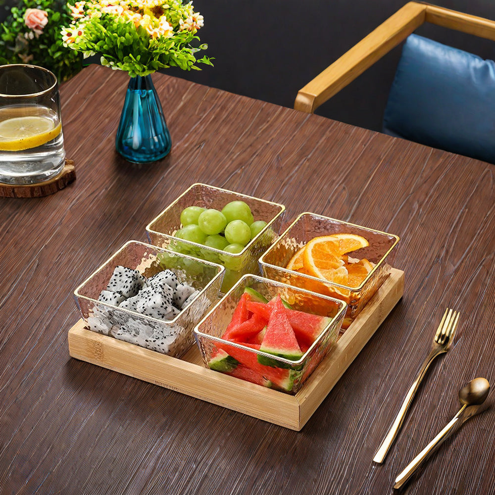 Fruit platter bar ktv snack platter acrylic snack plate melon seed plate divided grids dried fruit plate suit restaurant commercial