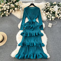 Classy banquet dress classyaccessible luxuryniche styleruffles cake skirt heavy industry pleated silmlongdress