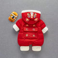 Baby winter new arrival: chinese new year fleece-lined, extra thick, chinese style new year outfit, newborn first birthday warm and festive crawling suit