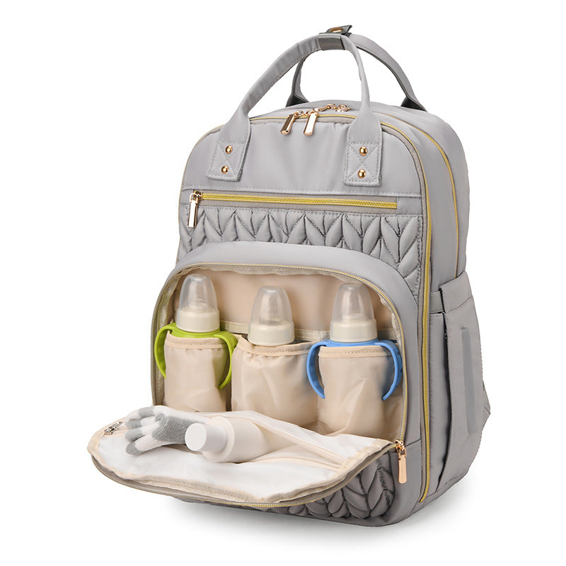 New multi-functional mommy bag, baby urine pad, thermal insulation warehouse, mother backpack, multi-compartment large-capacity mother and baby bag