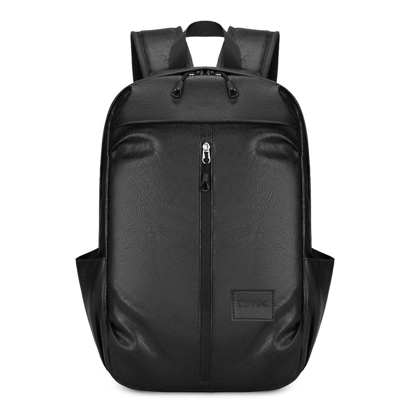 New business Korean version of junior high school students backpack men's large capacity simple PU outdoor travel computer backpack