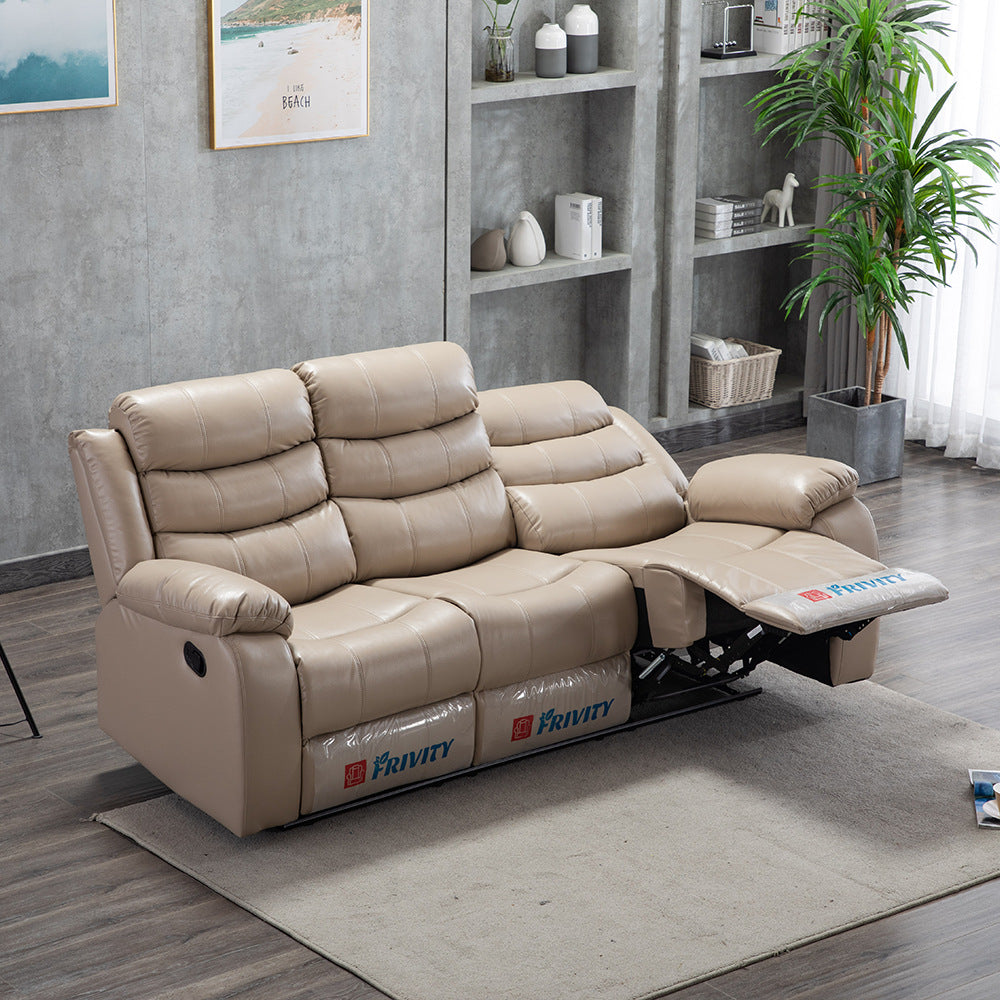 Living room genuine leather sofa small apartment head space capsule electric reclining massage multi-functional casual multi-functional combination