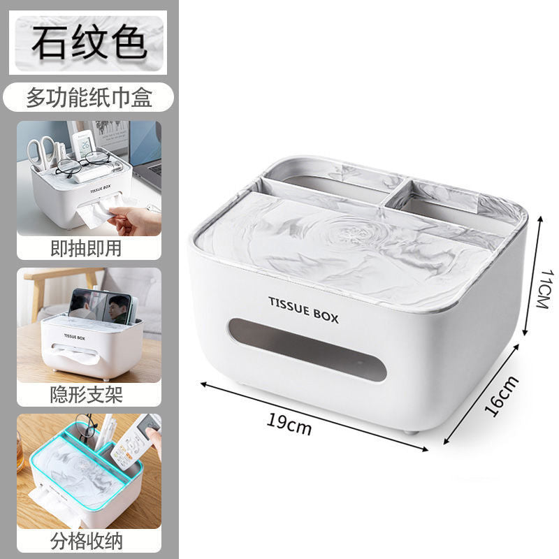 Desktop storage box paper box accessible luxuryinsfor home living room coffee table creative tissue box multifunctional sundries storage