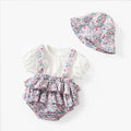 Baby clothes summer floral girl's romper short sleeve cotton bodysuit pure cotton one-piece triangle romper