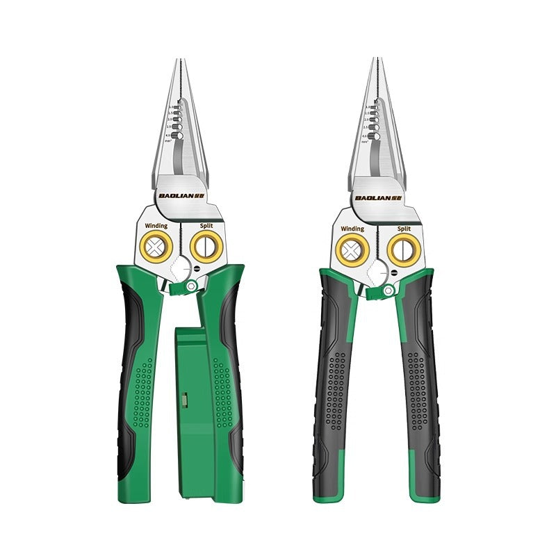 Baolian test electricity function 8-in-1 multi-function wire stripper, wire cutter, wire puller, electrician pliers, cable cutter, wire stripper, wire crimping pliers